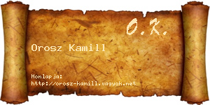 Orosz Kamill névjegykártya