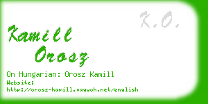 kamill orosz business card